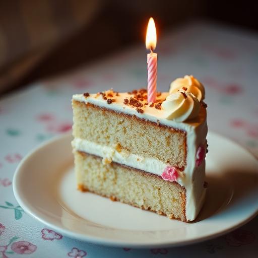 Slice of birthday cake