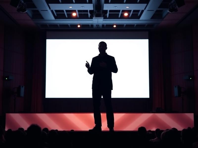 Keynote presentation on a large screen